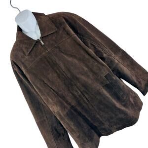 NWOT! BOSTON HARBOUR! WARM NUT BROWN GENUINE SUEDE LEATHER STADIUM JACKET!SZ XXL